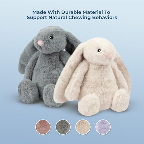 Image of Best Pet Supplies Squeaky Dog Toys with Soft Durable Fabric for Small, Medium and Large Pets Interactive Toy for Indoor Play, Supports Active Biting and Play - Bunny (Beige), Small