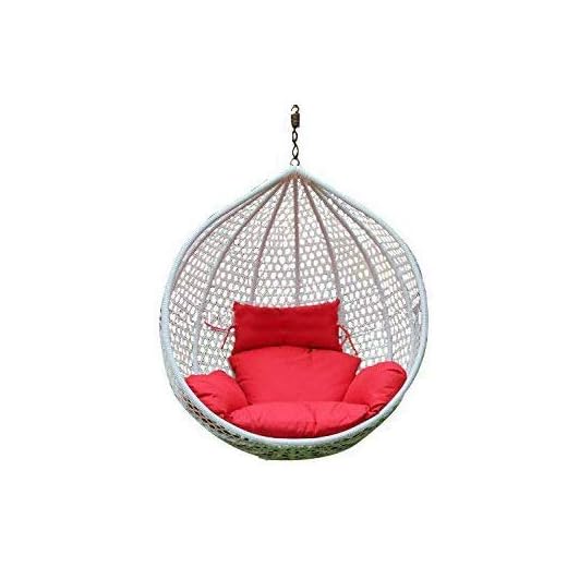Universal Furniture Hanging Swing Chair for Balcony for Garden Patio Single Seater Off-White Color Swing Chair Outdoor Furniture Ceiling Swing Chair with Connectors