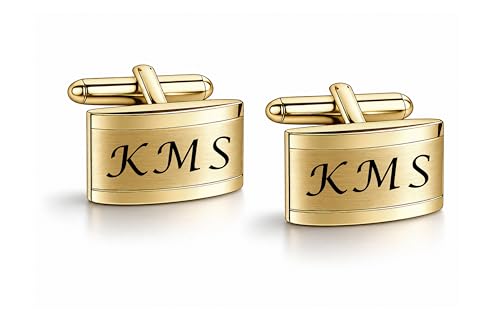 Mancuernillas personalizadas de oro bicolor miniatura 3