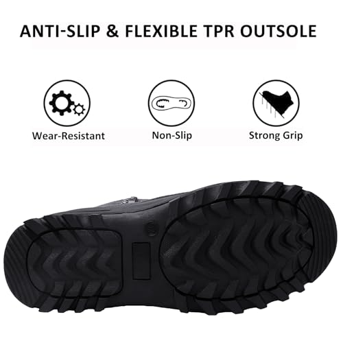 Image of riemot Men's Women's Winter Boots Waterproof Insulated Snow Shoes for Outdoor Walking Warm Lightweight Anti-Slip Ankle Boots