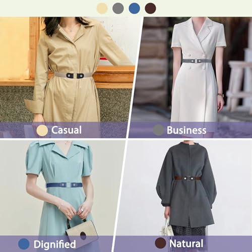 Image of 【4 Pcs】No Buckle Stretch Belt for Women and Men Elastic Waist Belt Invisible Belts for Jeans Pants
