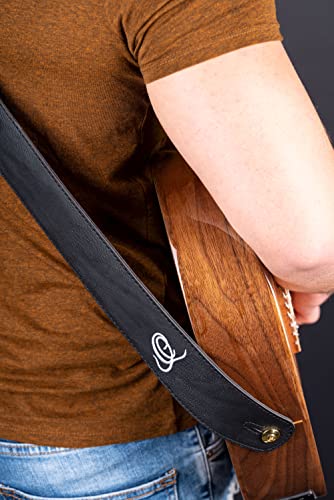 Ortega Guitars Vegan Guitar Strap - Adjustable - Acoustic Guitar / Bass, Electric Guitar / Bass - Vegan Series - Black (OSVG-BK) - Image 3