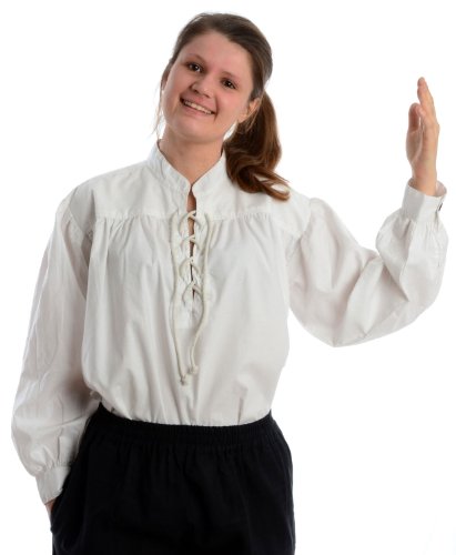 HEMAD/Billy Held - Camisas - corte imperio - Básico - cuello mao - Manga Larga - para mujer blanco 1 mes