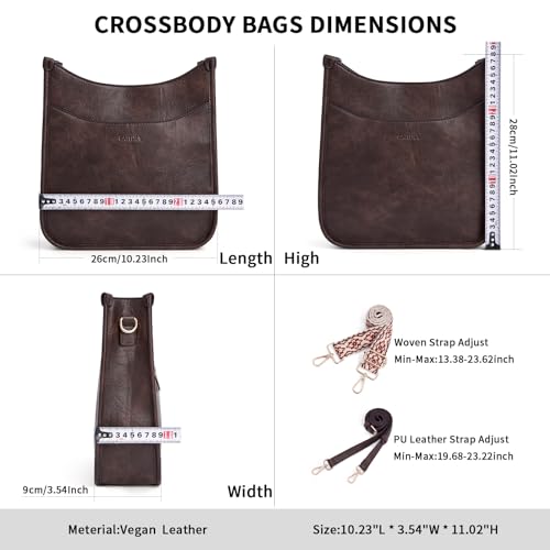 Women's Shoulder Handbags Fashion Vegan Leather Crossbody Bag Shoulder Purse For Ladies with 2PCS Adjustable Strap3