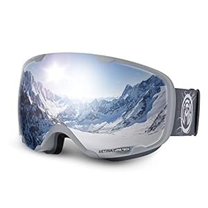 LEMEGO Occhiali da Sci Snowboard Maschera Sci Unisex Maschera da Sci OTG Antivento Anti Fog UV 400 per Uomini e Donne dulti e Adolescenti, per Sci Snowboard e Sport Invernali
