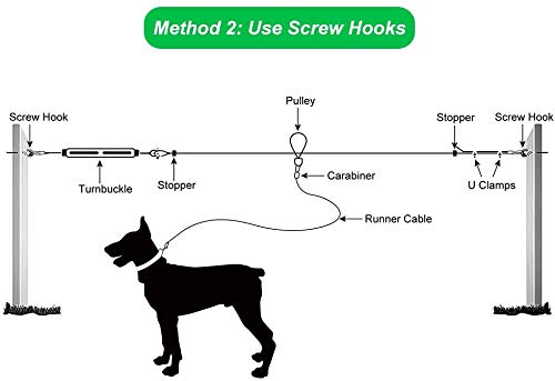 XBEN - Cavo per cani fino a 113,4 kg, 30,5 m (30