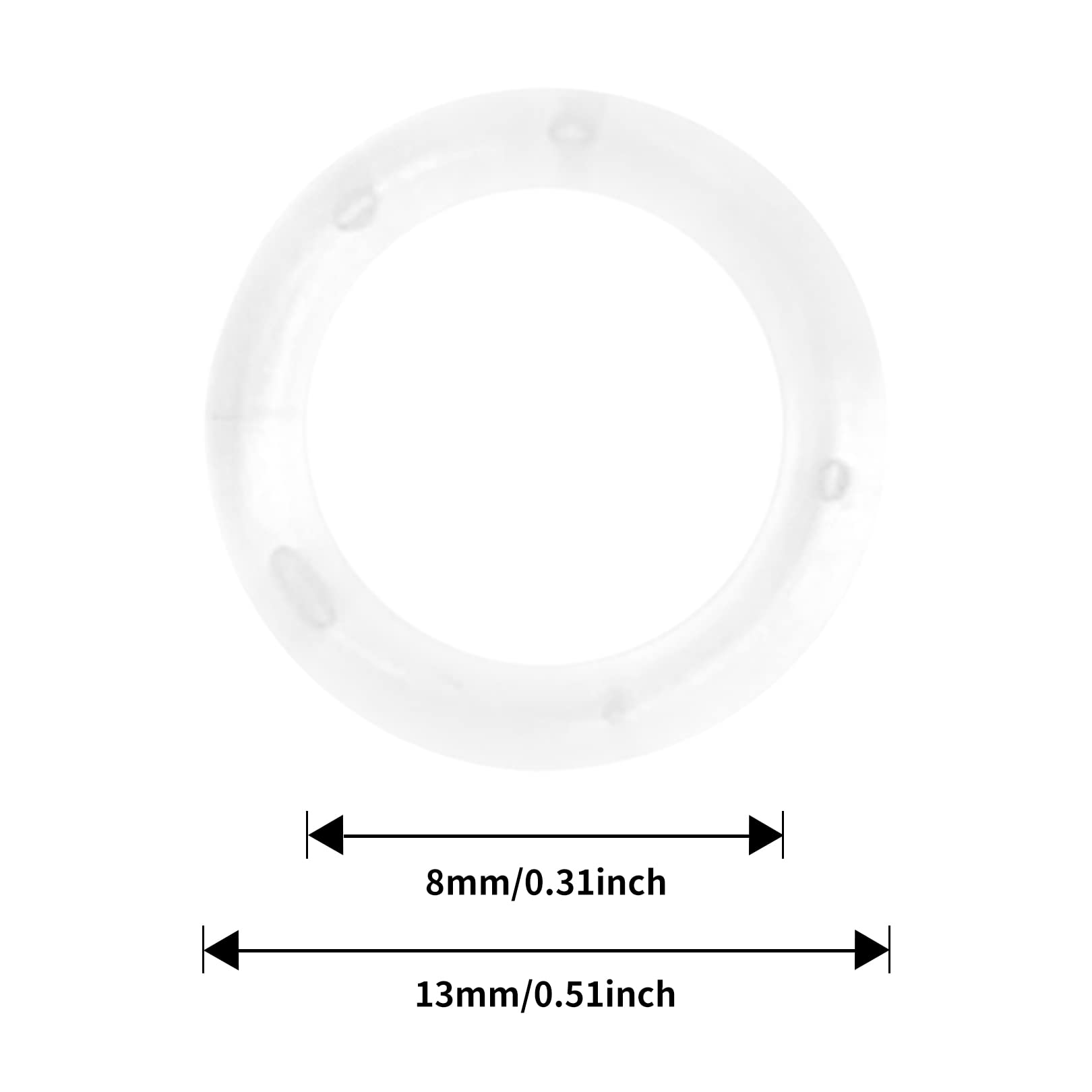 Anneaux Transparents Pour Stores Romains - Lot De 50, Diamètre Intérieur 11 Mm (ext. 16 Mm) - Guide De Cordon En Plastique