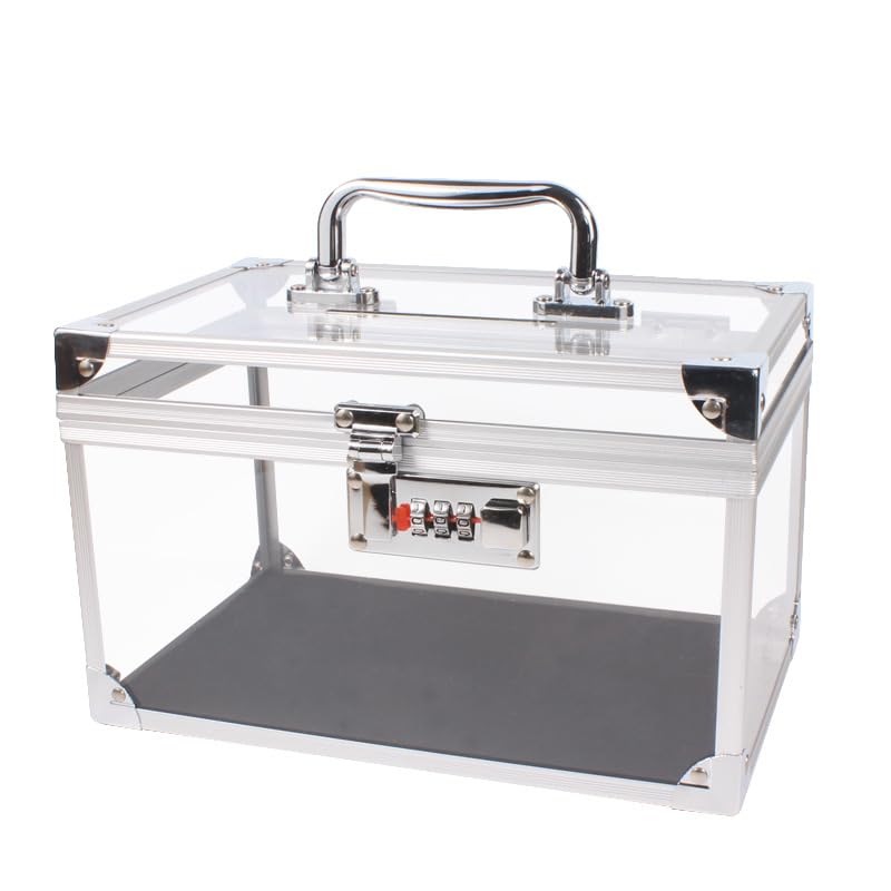 Transparent Acrylic Money Box with Combination Lock and Handle | 3-Digit Combo Lock, Clear Acrylic Body, Coins and Notes Storage, Portable with Handle, Secure Cash Box-image-34
