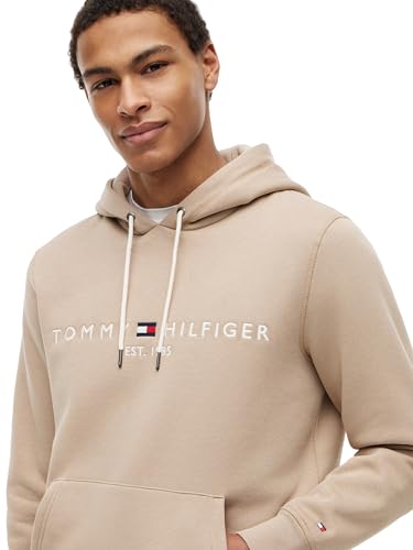 Image of Tommy Hilfiger Men's Medium Weight Fleece Hoodie Sweatshirt With Embroidered Logo, Also Available in Big & Tall