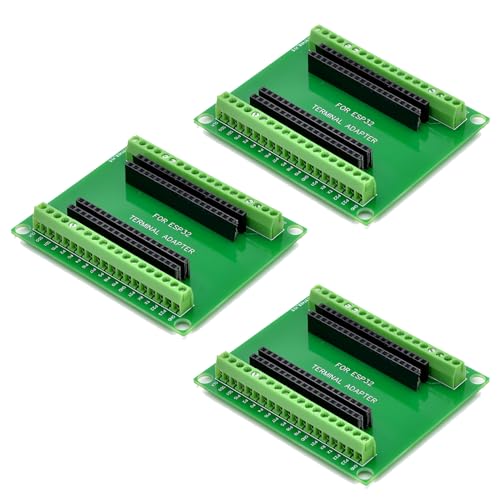 GERUI 3 Stück ESP32 Breakout Board,38Pin Entwicklungsboard, mit Wireless WiFi Bluetooth Chip ESP-WR0OM-32 Mikrocontroller Entwicklungsboard