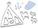 Fox Run Nativity Scene Cookie Cutter Bake Set and Icing Kit for Christmas Gingerbread, 21-Piece, Metallic