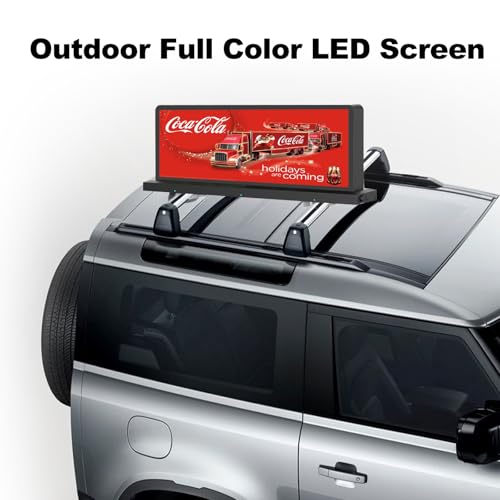 Image of Double Sided Taxi Top LED Display, 4500nits High Brightness Commercial Advertising Car Roof LED Screen, IP65 Waterproof Advertising Display, 3G /4G /WiFi /USB Control, Wireless Remote Control