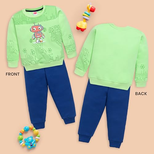 Image of LuvLap Baby Boys Full Sleeve Sweatshirt & Pyjama Set Pack of 1