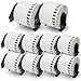 BETCKEY - Compatible DK-2205 Continuous Length 2-3/7" x 100'(62mm x 30.48m) Replacement Labels,Compatible with Brother QL Label Printers [10 Rolls with Refillable Cartridge Frame]
