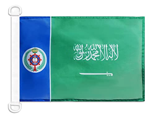 AZ FLAG - Saudi Arabia Naval Ensign Nautical Flag - 18'' x 12'' - For Outdoor and Boat - Saudi Arabian War Banner Knitted Polyester with Two Plastic Rings - Vivid Colors - 12x18 in - 45x30 Cm — image 1