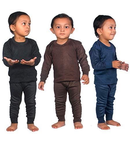 Image of UZARUS Kids Thermal Top and Pyjama Set for Winters (Pack of 3)
