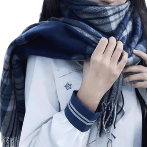 IZUS Men Women Christmas Red Plaid Scarf Cashmere-Feeling Long Scarves Cold Weather Outdoor Warm Acc2