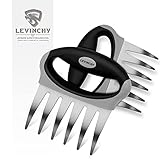 LEVINCHY Meat Claws, 2-Piece Set Bear Paw Barbecue and Meat Shredder Claw for Shredding, Carrying, Fork Meat, Grilling, and Carving Food, Premium Stainless Steel and Soft-Touch Plastic Handle
