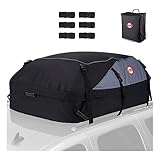 adakiit Car Roof Bag Top Carrier Cargo Storage Rooftop Luggage Waterproof Soft Box Luggage Outdoor Water Resistant for Car with Racks,Travel Touring,Cars,Vans, Suvs (15 Cubic Feet)