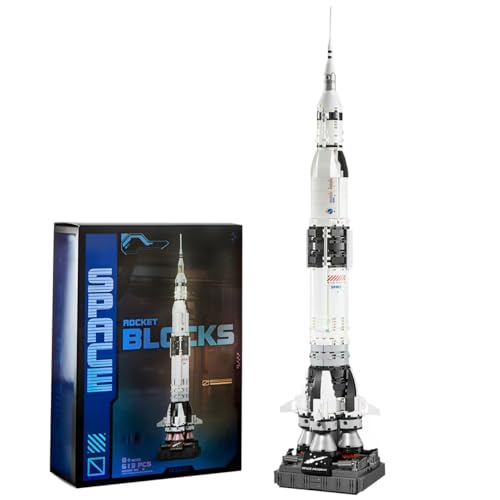 APENGBAOL Saturn V Space Rocket and Vehicles Building Blocks Set 613 Precision Space Shuttle Building Block Toys for Kids Aged 6-12.Gifts for Adults