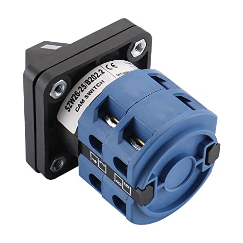 Baomain 660V 25A 2-Pole 3-Position Momentary 8 Terminals Changeover Control Rotary Cam Switch Szw26-25/B202.2 #TOP5