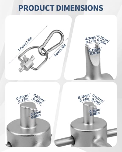 Aecsze 2 Pack 3-in-1 Locking Cap Key