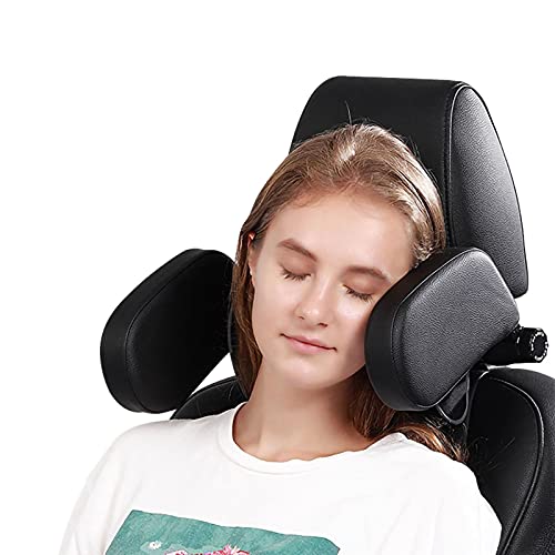 Autostoel Laterale Hoofdsteun, Lederen Hoofdsteunkussen Met Telescopische Stang En Verschuifbare Clips Voor Kinderen En Volwassenen, Zwart (Kleur : E) - Image 3