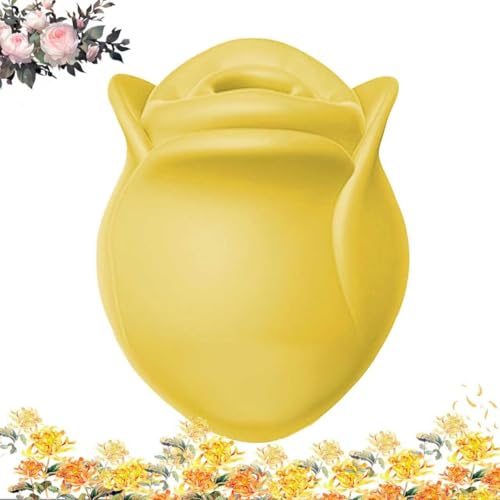 2026 Newly Little Lemon Shaped Handheld Massager Waterproof Silicone Relaxation Massager with 12 Intensity Modes Quiet Rechargeable Body Massager Q5454T (Yellow)
