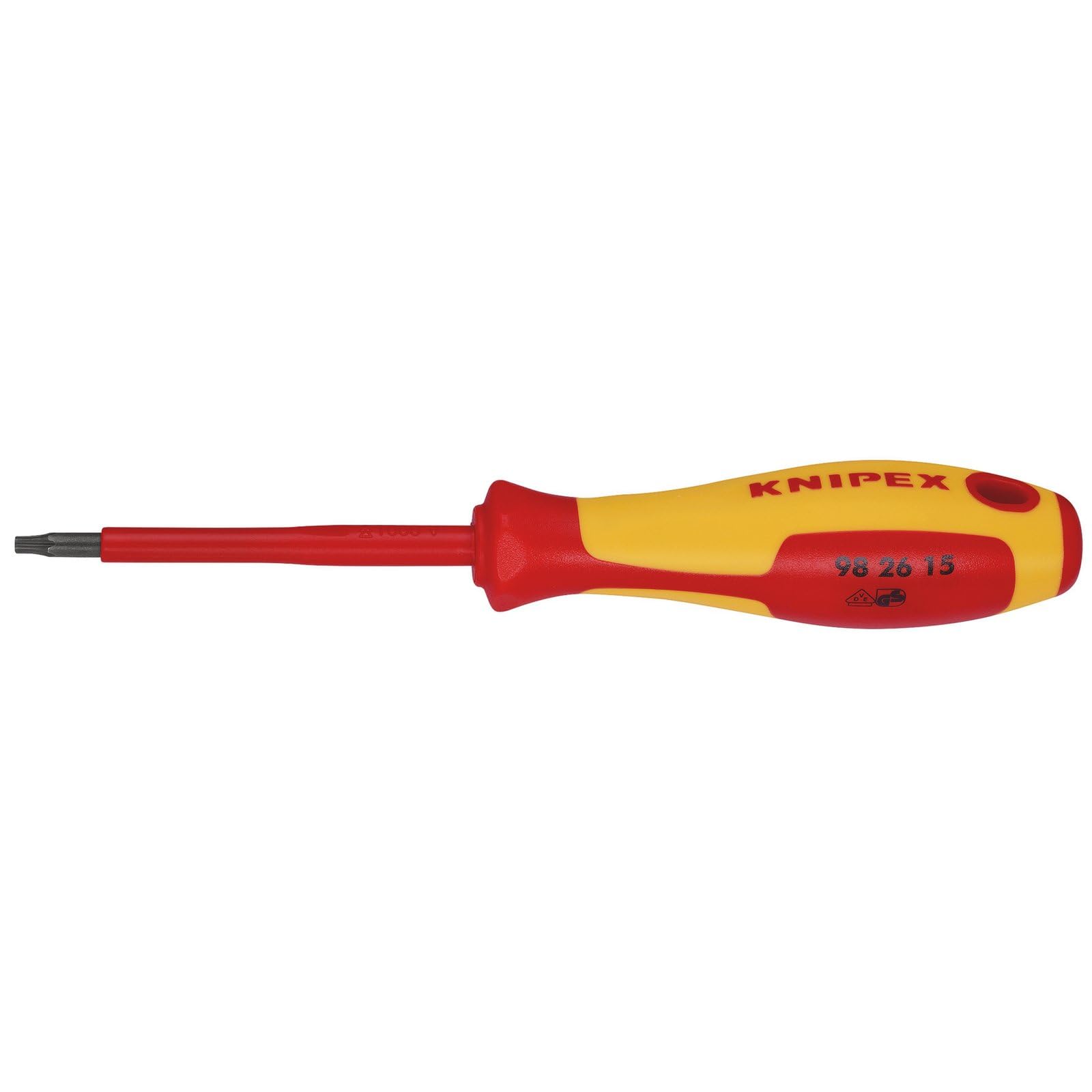 KNIPEX 98 26 15 VDE Insulated Torx® Screwdriver TX15 x 80mm, Red and Yellow