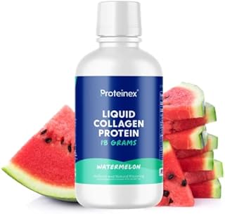 Proteinex Liquid Collagen Protein Supports Muscle and Joints Recovery - Liquid Collagen for Women and Men for Healthy Skin, Hair and Nails - No Carbs Ready to Drink Protein Drink (Watermelon)
