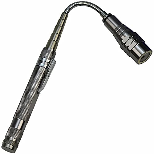 Lanterna de LED Telescópica Flexível Pointer com Imã Prata + Chaveiro CBRN16303