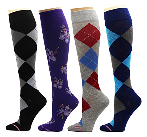 Image of 4 Pairs Pack Women's Dr. Motion Graduated Compression Knee High Socks