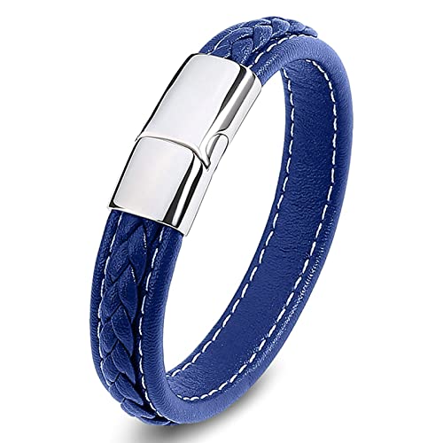 Men's Stretch Bracelet Woven Wrist Chain Stainless Steel with Magnetic Clasp