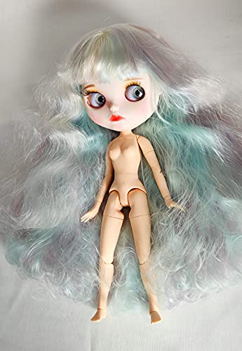 Puppe Blythe Gelenkkörper Nackt Lange Pastell Regenbogen Haare 30cm BJD Meerjungfrau Einhorn – Bild 5