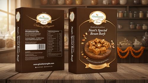 Ghasitaram Gifts Diwali Gifts Diwali Sweets - Nani's Special Besan Barfi 200 GMS