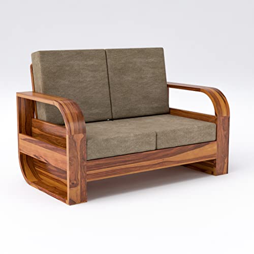 Image of Douceur Furnitures Solid Sheesham Wood 2 Seater Sofas | Two Seater Sofa for Living Room, Cafe, Office | (Design-7)