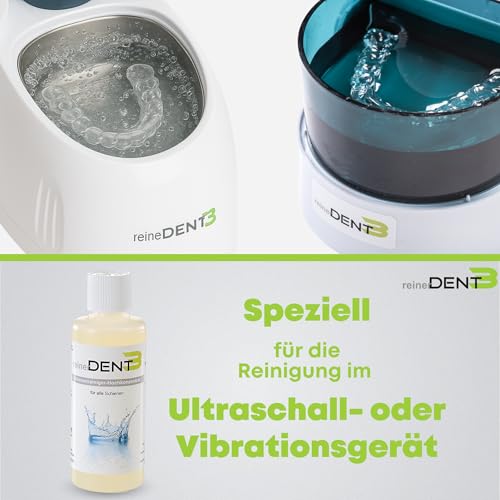 reinerDENT3 Zahnschienenreiniger Konzentrat – Flüssiges Reinigungshochkonzentrat für Ultraschallgerät und Vibrationsgerät – Für Zahnschienen, Retainer, Knirscherschienen,Aligner – Effektive Reinigung