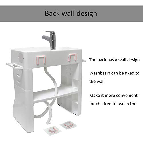HTTMT-Washstand-Self-Care-Station-Portable-Wash-Basin-For-Child-Kids-Baby-Toddler-KEarly-Training-Learning-Plastic-Washbasin-Simulation-Towel-Shelf-PN-ET-BABY007-WHITE