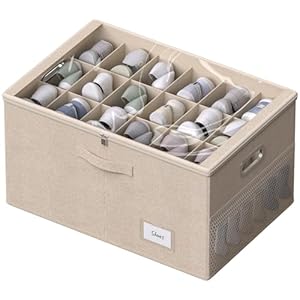Shoe Organizer for ClosetShoe Box Storage Containers Fit 18 PairsFoldable Shoe Storage Bins with Clear Cover Adjustable Dividers for ShoesBlanketsLinenClothing