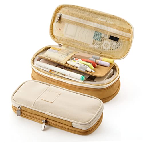 Grand boîtier de crayon de grande capacité Sac crayon portable Papeterie de bureau de maquillage Sac de secondaire High School étudiants Garçons Garçons Garçons Storage Storage Organizer Cover
