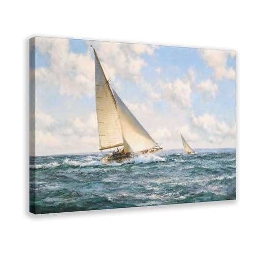 Impression sur toile marine de Montague Dawson pour déco bureau 50x75cm