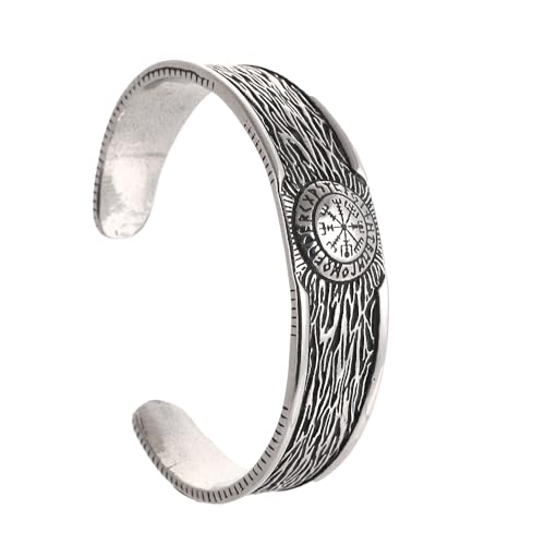 Pulsera Vegvisir de acero inoxidable ajustable para hombre miniatura 1