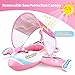 Swimbobo Toddler Pool Float Inflatable Car Baby Swim Float with Adjustable Sun Canopy and Safety Seat Pool Toys for Kids 3+ Years Old(Pink Airplane)