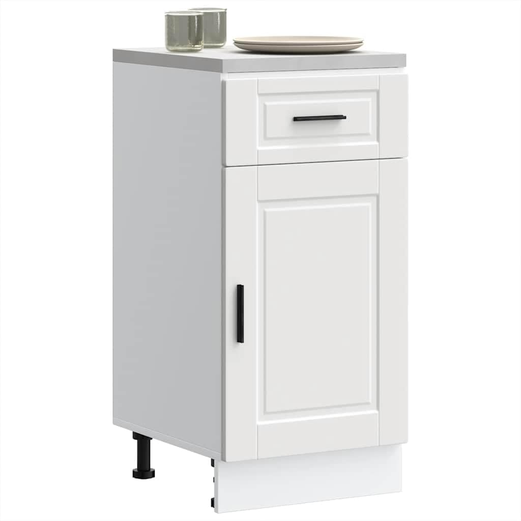 vidaXL Küchenunterschrank Porto Weiß Holzwerkstoff, Spülenunterschrank, Schrank Küche, Lagerschrank, Unterschrank für Küche, Küchenzeile