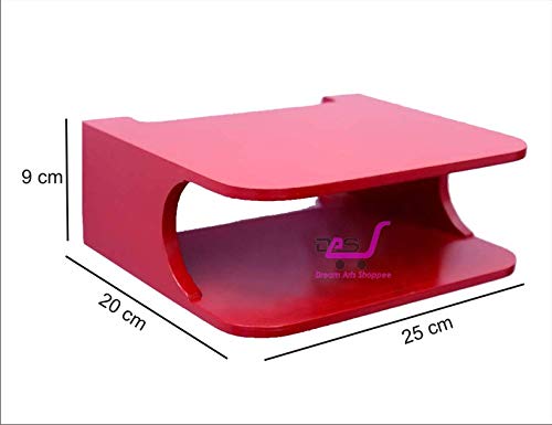 Image of Dream Arts Shoppee Set Top Box Stand Wall Shelf & WiFi Modem Display Rack for Living Room (Red)
