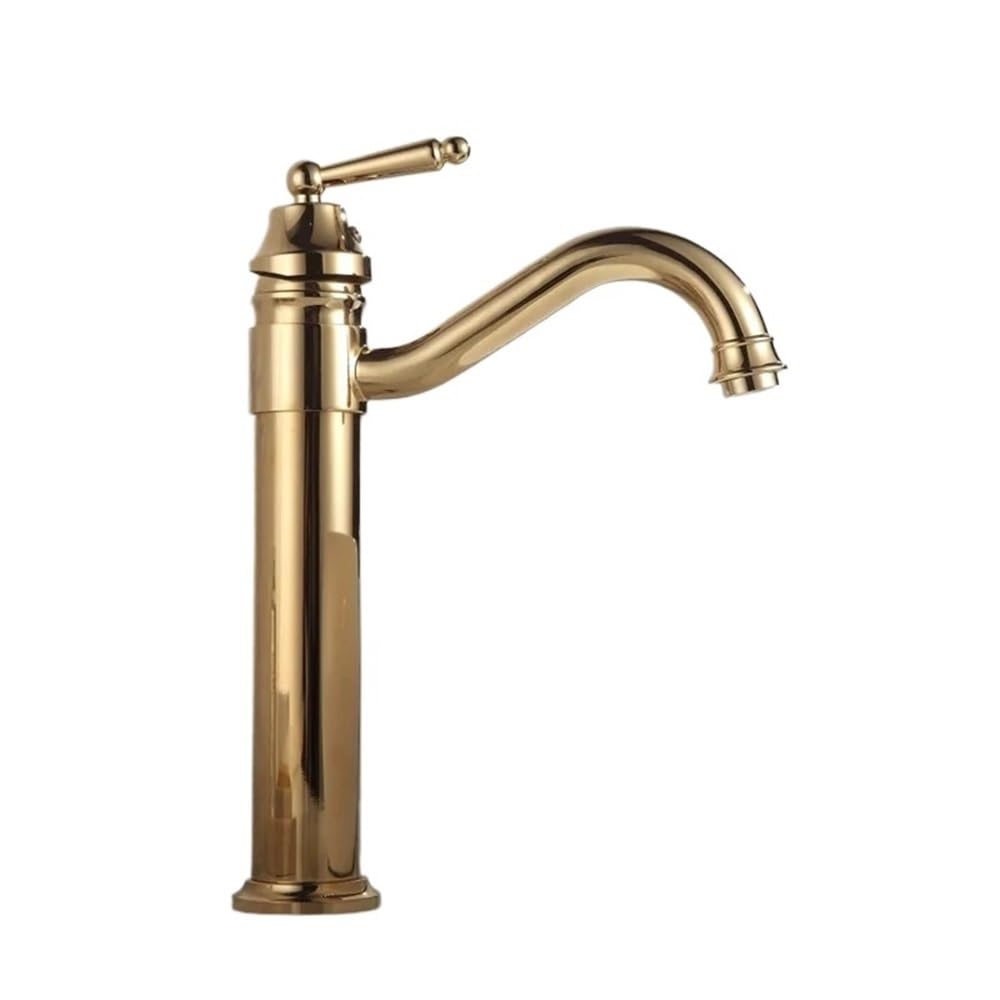 Wash Basin Sink Faucet Gold Finish Solid Brass Hot Cold Water Taps XT829(Gold)
