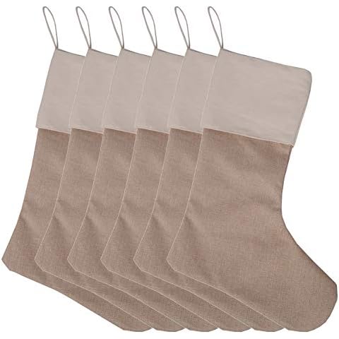 Personalised Burlap Christmas Stockings - 6 Pack Cover
