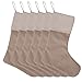 Produktbild Sackleinen Weihnachtsstrumpf Weihnachten Socken Sackleinen Geshenkbeutel Weihnachtsdekoration Weihnachtskamin Hängende Strümpfe Dekorations Strümpfe Gemischen 6 Stück