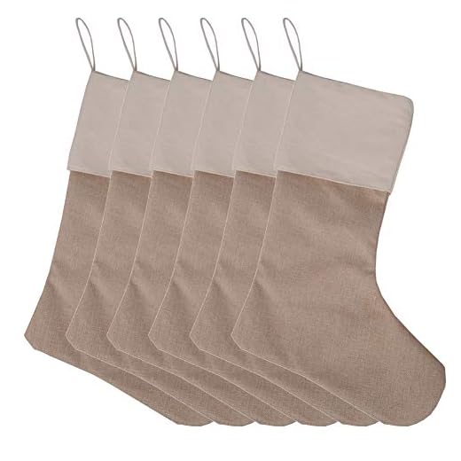 Pveath Chaussettes de Noël en Toile de Jute à Suspendre (2)