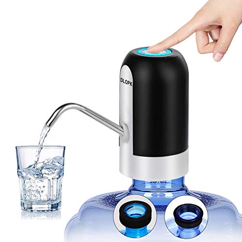 Distributeur d'eau en Bouteille, USB chargeant la Pompe à Eau Potable Distributeur d'eau électrique Portable Commutateur de Bouteille d'eau pour Bouteille Universelle de 5 gallons (Noir)